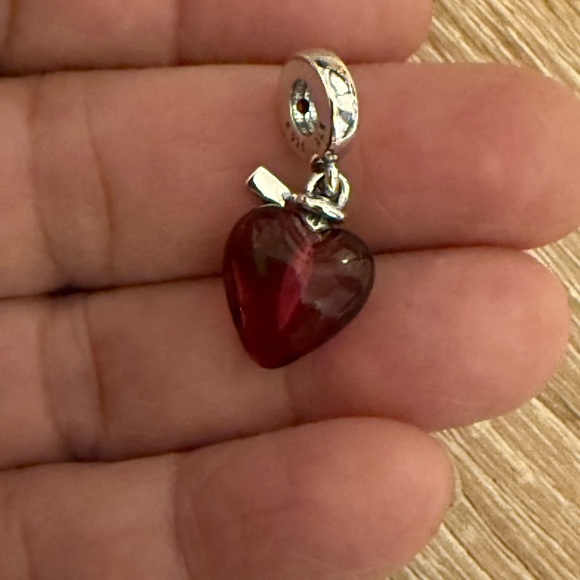 Pandora Silver and Red Heart Charm - Picture 8 of 10
